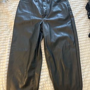 Madewell leather cropped pants size 28